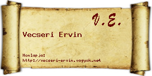 Vecseri Ervin névjegykártya